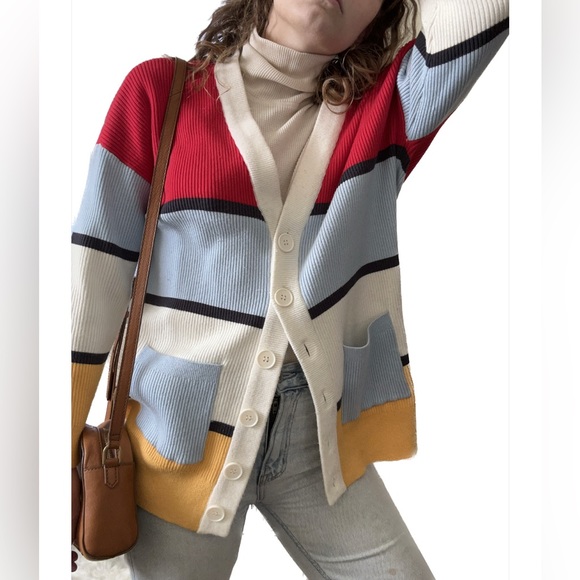 Modcloth Sweaters - Mondrian Artsy Cardigan /Jumper (Modcloth M)